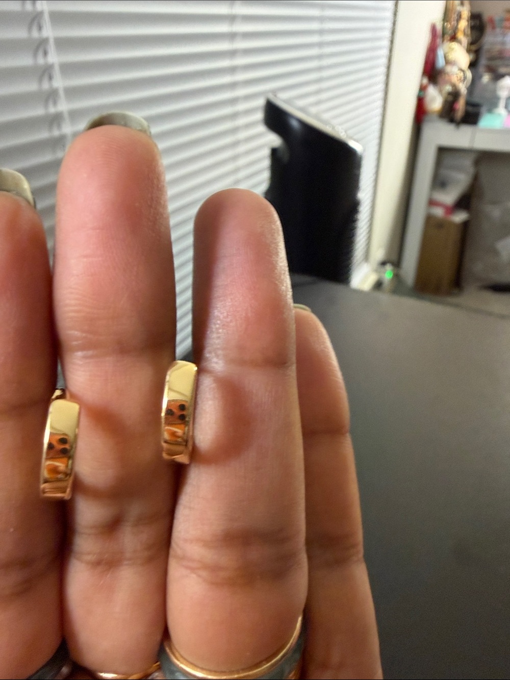 Gold Huggie Hoop Earrings - Elegant Women’s Jewelry - Picture 4 of 5